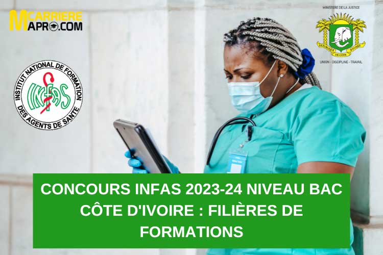 Concours INFAS 2023-24 niveau BAC Côte D'Ivoire : Filières de formations