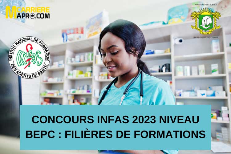 Concours INFAS 2023 niveau BEPC : Filières de formations