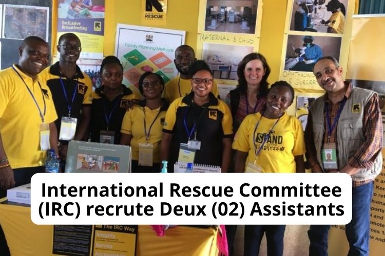 International Rescue Committee Irc Recrute Deux 02 Assistants 1847