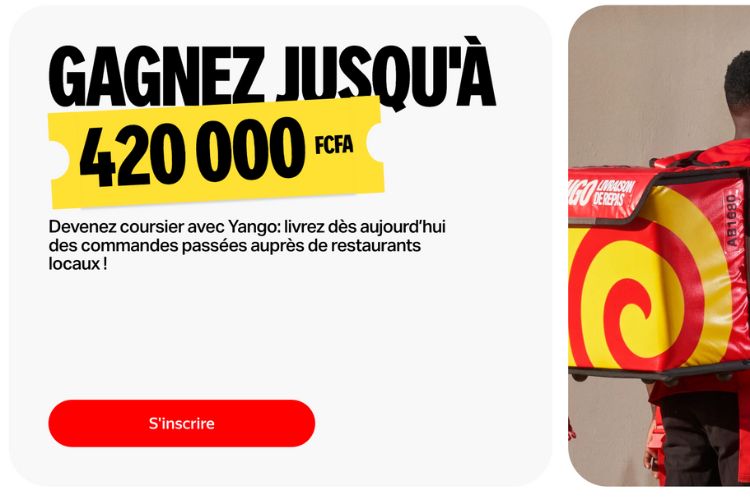 Gagne jusqu'à 420 000 FCFA par mois avec ton vélo ou ta moto grâce à Yango !