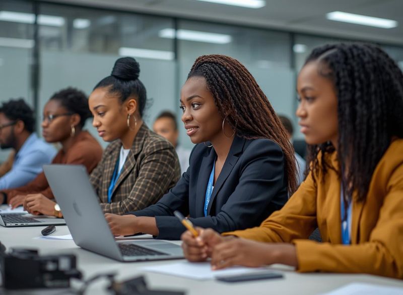 Jeunes professionnels en formation dans un centre à Abidjan préparant les métiers qui recrutent en 2026.