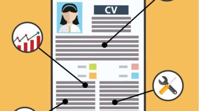 schéma structure complète d'un CV professionnel avec toutes les sections expliquées